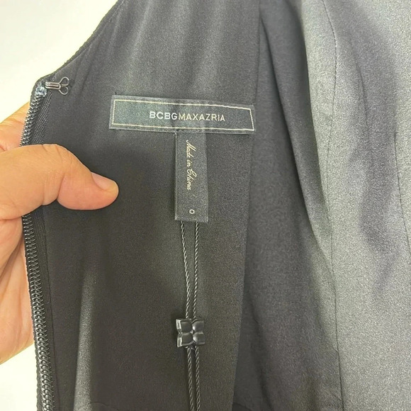 NWT BCBG MAXAZRIA “Silvia” Sleeveless Peplum Black Elegant Maxi Dress Sz 0 - Picture 9 of 16